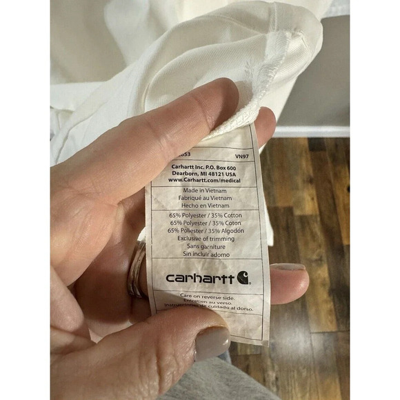 CARHARTT Ripstop Lab Coat L  White |  Laboratory Work Fancy Dress Button Up - Picture 5 of 6